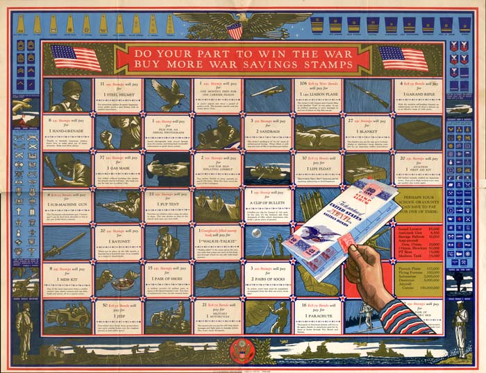 Wall Chart to "Buy More War Savings Stamps" - Poster